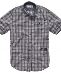 Feelin' flexible. School, work or out and about, this plaid DKNY shirt easily fits into any situation. Feelin' flexible. School, work or out and about, this plaid DKNY shirt easily fits into any situation.