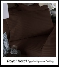 Royal Hotel's Striped Chocolate 800-Thread-Count 4pc King Bed Sheet Set 100-Percent Egyptian Cotton, Sateen, Deep Pocket Royal Hotel's Striped Chocolate 800-Thread-Count 4pc King Bed Sheet Set 100-Percent Egyptian Cotton, Sateen, Deep Pocket