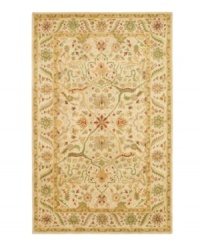 Enjoy a thousand years of rug-making tradition -- set against a soft ivory ground -- with this striking area rug from Safavieh. Tufted in India from pure wool, this rug emerges from the annals of antiquity to bring spectacular style and time-honored quality to your home. (Clearance) Enjoy a thousand years of rug-making tradition -- set against a soft ivory ground -- with this striking area rug from Safavieh. Tufted in India from pure wool, this rug emerges from the annals of antiquity to bring spectacular style and time-honored quality to your home. (Clearance)