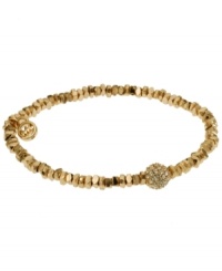 This season's most on-trend accessories are the ones perfect for stacking. Michael Kors' sleek, stretchable style combines gold beading with a pave crystal fireball for ultimate shimmer and shine. Crafted in gold tone mixed metal. Approximate diameter: 2/1/4 inches. Approximate width: 1/8 inch. This season's most on-trend accessories are the ones perfect for stacking. Michael Kors' sleek, stretchable style combines gold beading with a pave crystal fireball for ultimate shimmer and shine. Crafted in gold tone mixed metal. Approximate diameter: 2/1/4 inches. Approximate width: 1/8 inch.