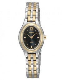Seiko Women's SUP016 Two-Tone Solar Black Oval Dial Watch