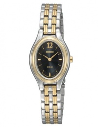 Seiko Women's SUP016 Two-Tone Solar Black Oval Dial Watch Seiko Women's SUP016 Two-Tone Solar Black Oval Dial Watch