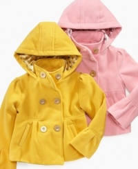 This Dollhouse pea coat is a snuggly style that's perfect even on the go for your little fashionista. This Dollhouse pea coat is a snuggly style that's perfect even on the go for your little fashionista.