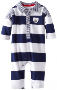 Little Me Baby-boys Newborn Sail Stripe Coverall, Navy, 6 Months Little Me Baby-boys Newborn Sail Stripe Coverall, Navy, 6 Months