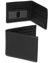 Sharpen up your ensemble style with this leather bi-fold wallet from Tasso Elba. Sharpen up your ensemble style with this leather bi-fold wallet from Tasso Elba.