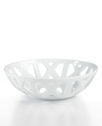 A modern take on country-inspired serveware, this Whiteware pierced bread basket adds a perfect, helpful accent to every gathering. A modern take on country-inspired serveware, this Whiteware pierced bread basket adds a perfect, helpful accent to every gathering.