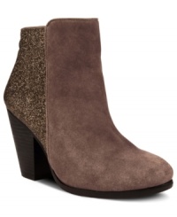 Give your look a sparkly treat. Glittery heels make the Hariza booties by Vince Camuto really stand out. Give your look a sparkly treat. Glittery heels make the Hariza booties by Vince Camuto really stand out.
