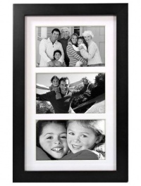 Malden Linear Wood Matted 5x7 Collage Black Picture Frame