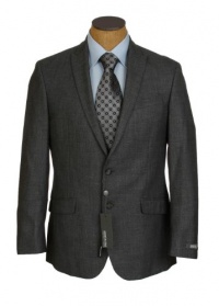 Kenneth Cole Mens 2 Button Gray Textured Slim Fit Sport Coat Jacket