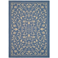 Safavieh Courtyard Collection CY2098-3103 Blue and Natural Indoor/Outdoor Area Rug, 4-Feet by 5-Feet 7-Inch Safavieh Courtyard Collection CY2098-3103 Blue and Natural Indoor/Outdoor Area Rug, 4-Feet by 5-Feet 7-Inch