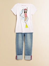 Vibrant, contrasting trim and grommets make this wear-everywhere pair of perfectly faded jeans standout from the rest.Front button closureZip flyWaistband with belt loopsFive-pocket stylingContrasting seamRolled cuffs99% cotton/1% elastaneMachine washImported Vibrant, contrasting trim and grommets make this wear-everywhere pair of perfectly faded jeans standout from the rest.Front button closureZip flyWaistband with belt loopsFive-pocket stylingContrasting seamRolled cuffs99% cotton/1% elastaneMachine washImported