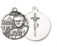 Pope John Paul Ii / Vatican Unusual & Specialty Sterling Silver Pope John Paul II Pendant Stainless Silver Heavy Curb Chain Pope John Paul Ii / Vatican Unusual & Specialty Sterling Silver Pope John Paul II Pendant Stainless Silver Heavy Curb Chain
