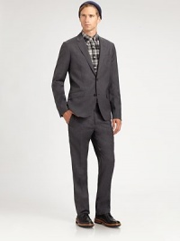 A refined suit essential, tailored in Italian wool for a superior modern fit and an exceptionally soft touch.Flat-front styleSide slash, back flap pocketsInseam, about 33WoolDry cleanImported A refined suit essential, tailored in Italian wool for a superior modern fit and an exceptionally soft touch.Flat-front styleSide slash, back flap pocketsInseam, about 33WoolDry cleanImported
