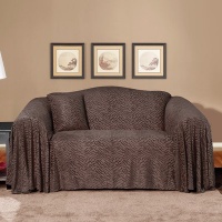 Plush Animal Loveseat Throw Slipcover Color: Espresso Plush Animal Loveseat Throw Slipcover Color: Espresso