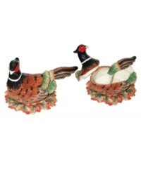 Ready your table for the harvest season. Spode brings the majestic pheasant to life with this charming gravy boat that makes a beautiful addition to autumnal feasts and fresh companion to the classic Woodland dinnerware collection. (Clearance) Ready your table for the harvest season. Spode brings the majestic pheasant to life with this charming gravy boat that makes a beautiful addition to autumnal feasts and fresh companion to the classic Woodland dinnerware collection. (Clearance)