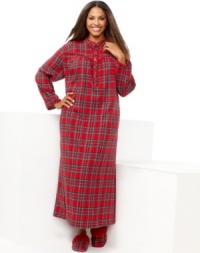 A festive pattern and comfy fit will make this flannel nightgown by Charter Club your favorite for the winter season. A festive pattern and comfy fit will make this flannel nightgown by Charter Club your favorite for the winter season.