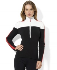 Bold color-blocking lends a fresh, modern feel to Lauren Ralph Lauren's essential active staple crafted from sumptuous combed cotton. Bold color-blocking lends a fresh, modern feel to Lauren Ralph Lauren's essential active staple crafted from sumptuous combed cotton.