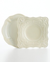 Lenox has been an American tradition for more than a century, combining superior craftsmanship with understated sophistication. The oversized Butler's Pantry dinnerware and dishes collection adds a vintage touch to your formal gatherings, in durable embossed white china with a dressy high sheen. Lenox has been an American tradition for more than a century, combining superior craftsmanship with understated sophistication. The oversized Butler's Pantry dinnerware and dishes collection adds a vintage touch to your formal gatherings, in durable embossed white china with a dressy high sheen.