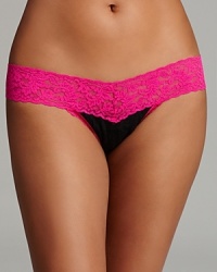 Wear your heart on your lace waistband in Hanky Panky's low-rise thong with heart embellishments and a Cupid-worthy keyhole. Style #482146. Wear your heart on your lace waistband in Hanky Panky's low-rise thong with heart embellishments and a Cupid-worthy keyhole. Style #482146.