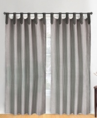 A stylish way to show your stripes. The tab-top design of the Ticking Stripe window panel accents the classic stripe pattern with casual, chic flair. Featuring pure cotton. A stylish way to show your stripes. The tab-top design of the Ticking Stripe window panel accents the classic stripe pattern with casual, chic flair. Featuring pure cotton.