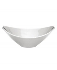 At once graceful and modern, the boat bowl reflects great taste at every meal. Its rounded canoe shape, forged in radiant aluminum, makes a chic presentation of fruit, salads and side dishes. From Dansk's collection of serveware and serving dishes. At once graceful and modern, the boat bowl reflects great taste at every meal. Its rounded canoe shape, forged in radiant aluminum, makes a chic presentation of fruit, salads and side dishes. From Dansk's collection of serveware and serving dishes.