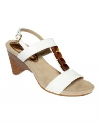 A chic choice for capris or shorts, the Datura sandal from Ellen Tracy recalls seaside style with intriguing stone accents. A chic choice for capris or shorts, the Datura sandal from Ellen Tracy recalls seaside style with intriguing stone accents.