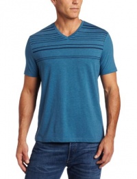 Perry Ellis Men's Variegated Stripe V-Neck Tee