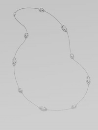 EXCLUSIVELY AT SAKS. A delicate style with dazzling crystal accented stations for an exquisite design. CrystalsRhodium plated brassLength, about 36Lobster clasp closureImported 