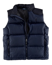 The Ascent vest is crafted from channel-quilted microfiber ripstop with thick down fill for lightweight warmth and increased protection against wear and tear. The Ascent vest is crafted from channel-quilted microfiber ripstop with thick down fill for lightweight warmth and increased protection against wear and tear.