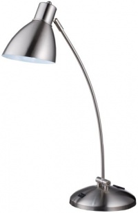 Normande HS1-1461A 60-Watt Desk Lamp with Onboard Electrical Outlet, Brushed Steel Normande HS1-1461A 60-Watt Desk Lamp with Onboard Electrical Outlet, Brushed Steel