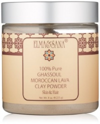 Elma and Sana Moroccan Ghassoul Clay Powder, Lava, 8 Ounce