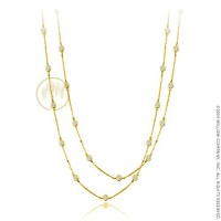 Studio 925: Long CZ Bezel 18K Yellow Gold Vermeil Sterling Silver Necklace Studio 925: Long CZ Bezel 18K Yellow Gold Vermeil Sterling Silver Necklace
