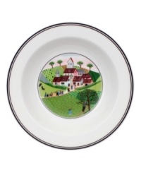 Bride and groom celebrate with the entire countryside on this Design Naif rim cereal bowl, featuring premium Villeroy & Boch porcelain. Bride and groom celebrate with the entire countryside on this Design Naif rim cereal bowl, featuring premium Villeroy & Boch porcelain.