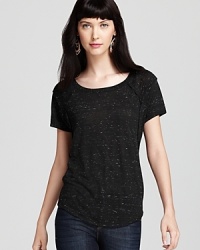 Tiny white speckles enrich the look and texture of this clean-cut MARC BY MARC JACOBS tee. Tiny white speckles enrich the look and texture of this clean-cut MARC BY MARC JACOBS tee.