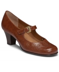 Modern Mary Janes keep you floating on a cloud. With a flower eyelet motif and detail stitching, Aerosole's Caricature pumps are primed for work or play. Modern Mary Janes keep you floating on a cloud. With a flower eyelet motif and detail stitching, Aerosole's Caricature pumps are primed for work or play.