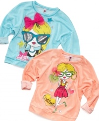 Her personality will pop with one of these lovely graphic shirts from Beautees. Her personality will pop with one of these lovely graphic shirts from Beautees.