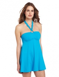 Jones New York Women's Solid Bandeau Swimdress