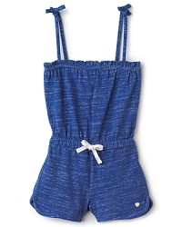 Picture-perfect summer style from Juicy Couture, the slub romper sports a square neckline and spaghetti straps that tie at the shoulder. Picture-perfect summer style from Juicy Couture, the slub romper sports a square neckline and spaghetti straps that tie at the shoulder.