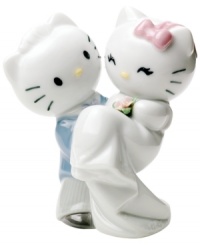 Kitten no more, Hello Kitty is the blushing bride in this adorable collectible. Handcrafted in Lladro porcelain with intricate glazed detail, the too-cute cats make a fun cake topper, too! Kitten no more, Hello Kitty is the blushing bride in this adorable collectible. Handcrafted in Lladro porcelain with intricate glazed detail, the too-cute cats make a fun cake topper, too!