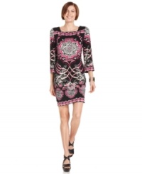 Style&co.'s petite dress is emboldened with a bright print and sharp seamed details throughout. Pump up the look with a high heel and some luxe accessories. Style&co.'s petite dress is emboldened with a bright print and sharp seamed details throughout. Pump up the look with a high heel and some luxe accessories.