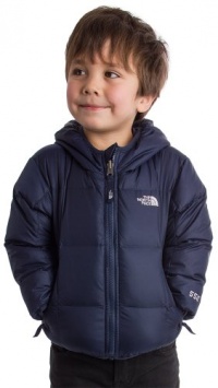 The North Face Reversible Down Moondoggy Jacket Deep Water Blue 2T -Kids