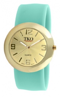 TKO ORLOGI Women's TK614-GTQ Gold Slap Metal Turquoise Watch TKO ORLOGI Women's TK614-GTQ Gold Slap Metal Turquoise Watch