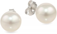14k White Gold Akoya Cultured Pearl Stud Earrings (7.5-8mm )