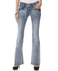 In a flattering curvy fit, make these Ariya flared jeans your everyday denim fave! Distress details add a perfect worn-in look! In a flattering curvy fit, make these Ariya flared jeans your everyday denim fave! Distress details add a perfect worn-in look!