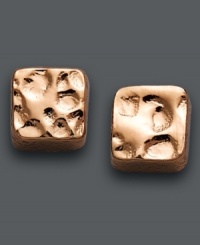 Chic, trendy, and sophisticated. Studio Silver's unique, square-shaped hammered studs feature an 18k rose gold over sterling silver setting. Approximate diameter: 1/4 inch.