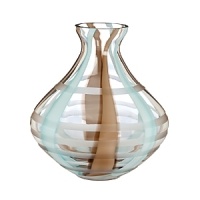 The modern face of crystal. Organically flowing stripes of pale blue and brown trace the shape of this Waterford vase for creative, new-century elegance. The modern face of crystal. Organically flowing stripes of pale blue and brown trace the shape of this Waterford vase for creative, new-century elegance.