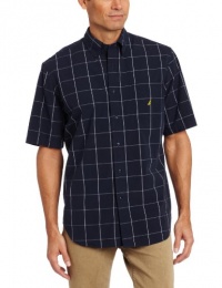 Nautica Men's Short Sleeve Window Pane Shirt