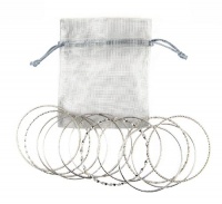 Bracelets - 12 Pc Asst. Bangle Set ~ Plain, Etched and Twisted in Silver Tone - 70mm + Silver Organza Gift Bag (FB86) Bracelets - 12 Pc Asst. Bangle Set ~ Plain, Etched and Twisted in Silver Tone - 70mm + Silver Organza Gift Bag (FB86)
