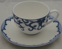 Ralph Lauren Mandarin-Blue Flat Cup & Saucer Set Ralph Lauren Mandarin-Blue Flat Cup & Saucer Set
