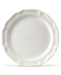 A gently scalloped edge in hardy stoneware gives the French Country round platter an effortless grace that's ideal for every day. From Mikasa. A gently scalloped edge in hardy stoneware gives the French Country round platter an effortless grace that's ideal for every day. From Mikasa.
